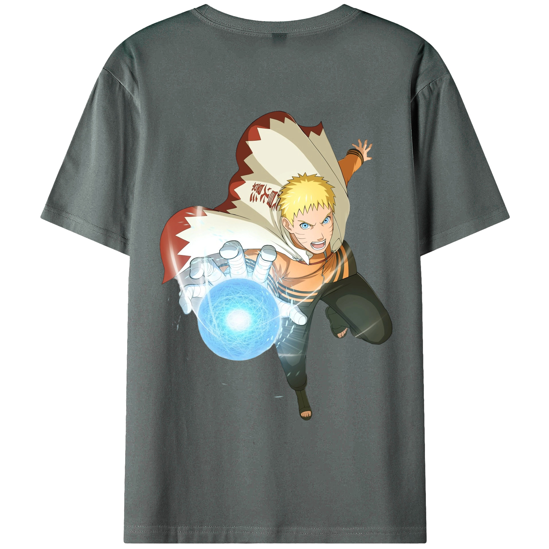 （画像用） NARUTO -ナルト- うずまき ナルト Uzumaki Naruto 綿100％ メンズ半袖Tシャツ（バックプリント） 通気性